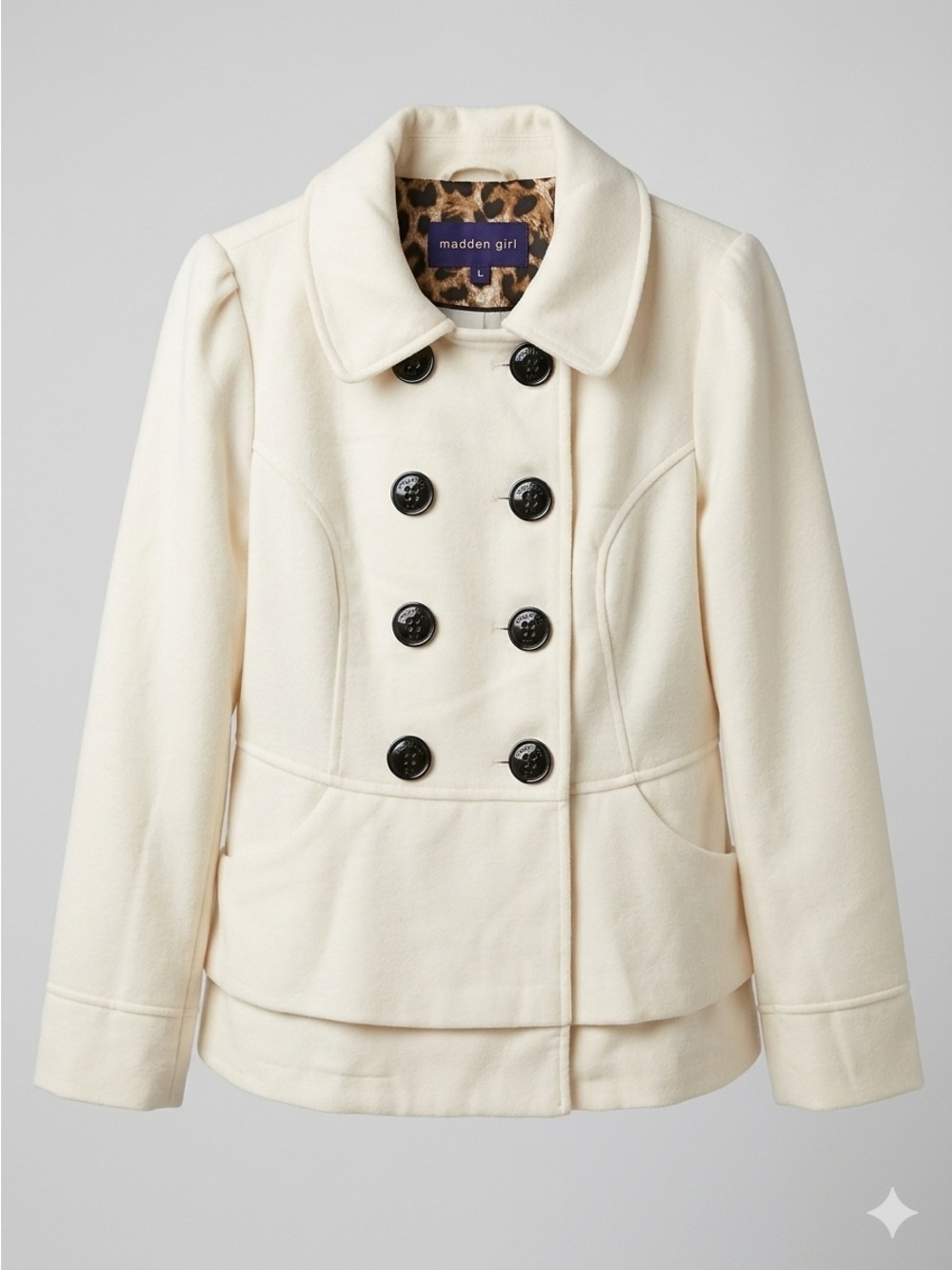 BNWT Madden Girl White/Ivory Double Breasted Peacoat (S,M,L)